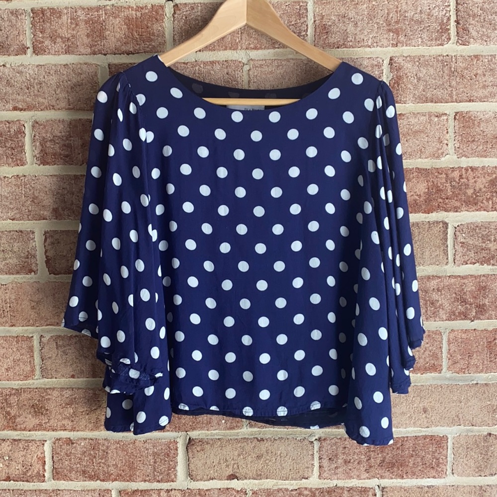 Anthropologie Polka Dot Crop Top Size Small